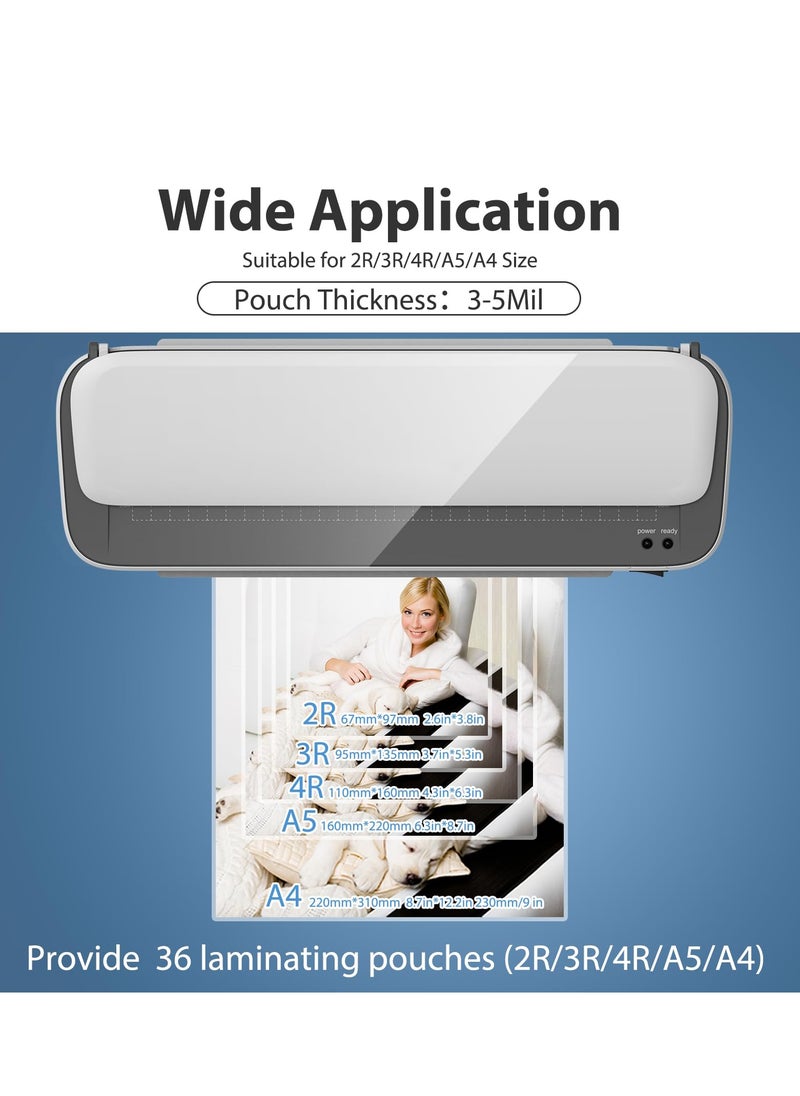 Generic - 11-in-1 Thermal Laminator Machine with 36 Laminating Sheets, A4/Letter Size, 2 Temperature Settings, and Built-in Paper Trimmer for Office, School, Business, and Home Use. - Image 1