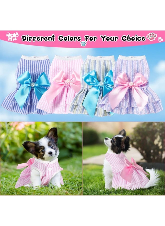 Reginary 4 Pieces Dog Dresses For Small Medium Dogs Puppy Clothes Summer Princess Pet Dresses Girl Female Doggie Tutu Skirt Apparel For Chihuahua Yorkies Pup Cat Outfit(XSmall)  - Image 4