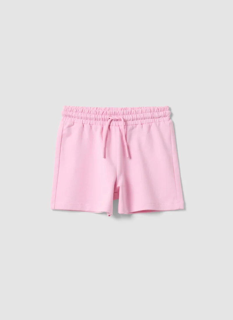 او في اس OVS Girlsâ€™ Pink Pure Cotton Regular-Fit Shorts