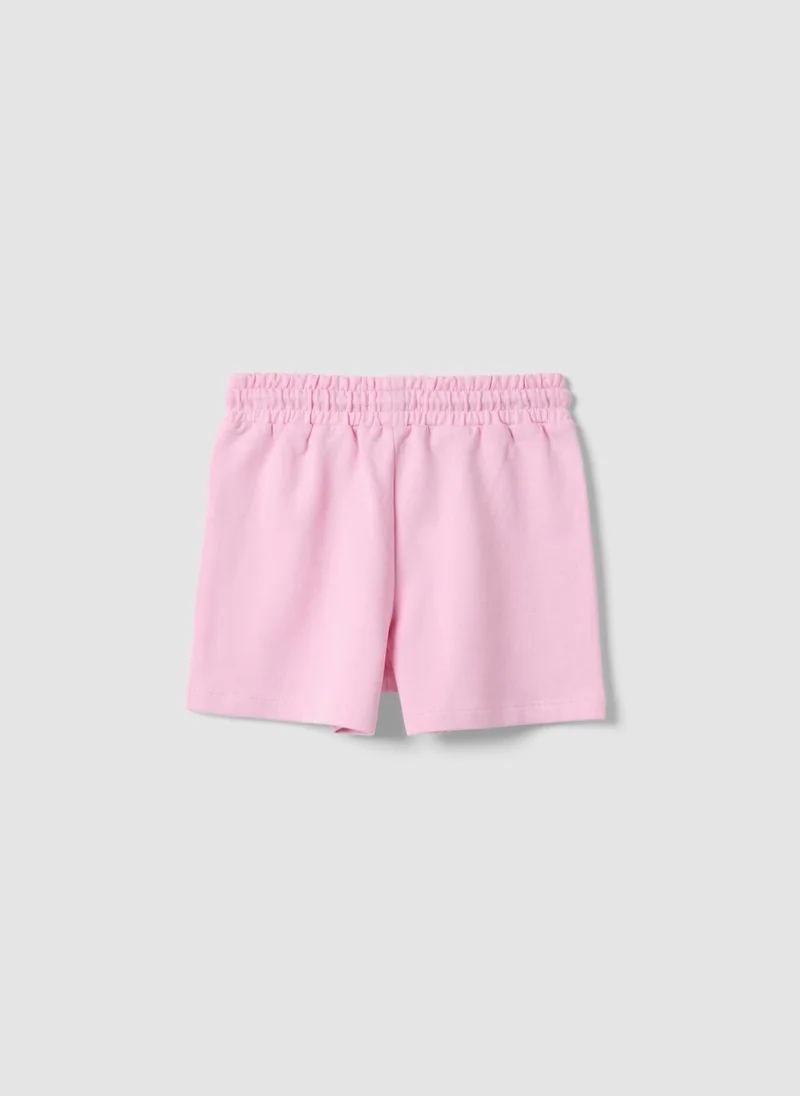 او في اس OVS Girlsâ€™ Pink Pure Cotton Regular-Fit Shorts