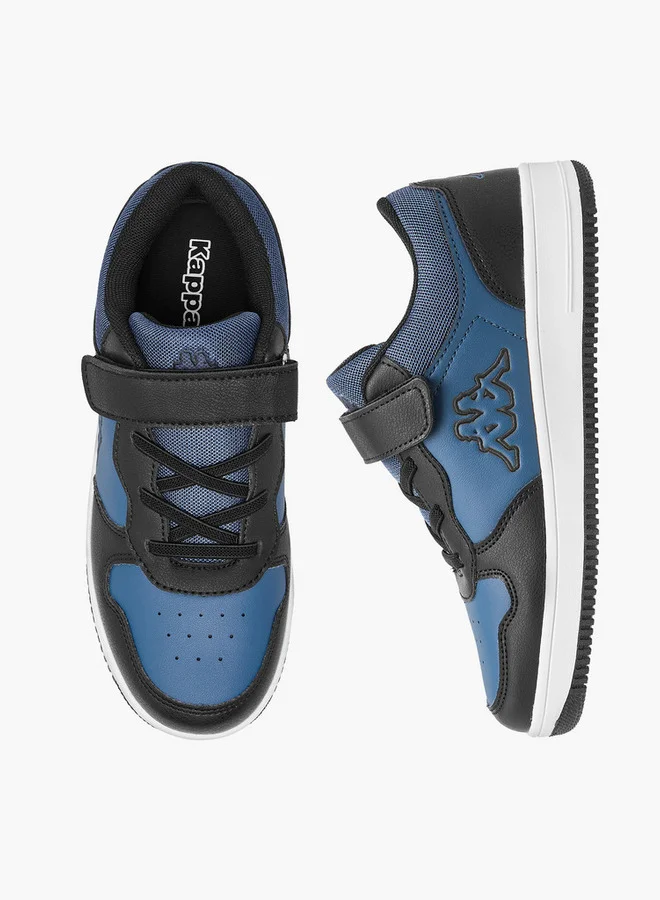Kappa Boys' Colourblock Low Ankle Sneakers with Hook and Loop Closure