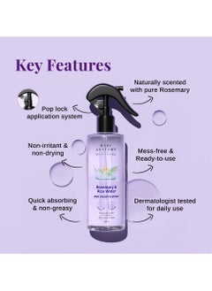 BARE ANATOMY Bare Anatomy Nature x Science Rosemary Water Spray for Hair Growth & Hair Thickness with Rice Water |100% Natural Extract | Soft & Smooth Hair| Controls Hairfall| Non-Greasy & Fast Absorbing | 200 ml  - Image 4