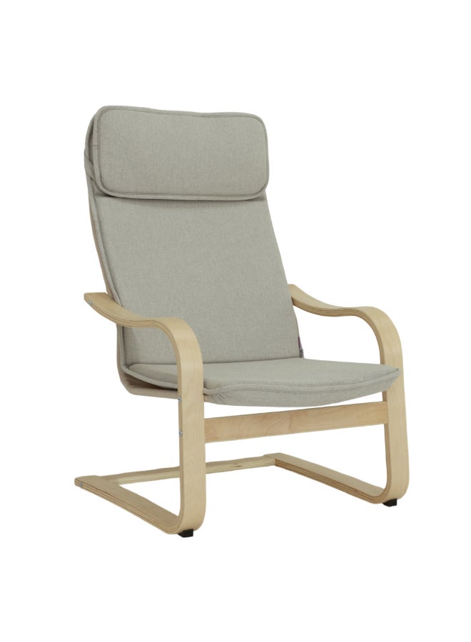 Micasa High-Quality and Durable Zap Relax Arm Chair Light Grey and Natural 65 x 30 x 30 cm ZAP-NATURAL-03 - Image 1