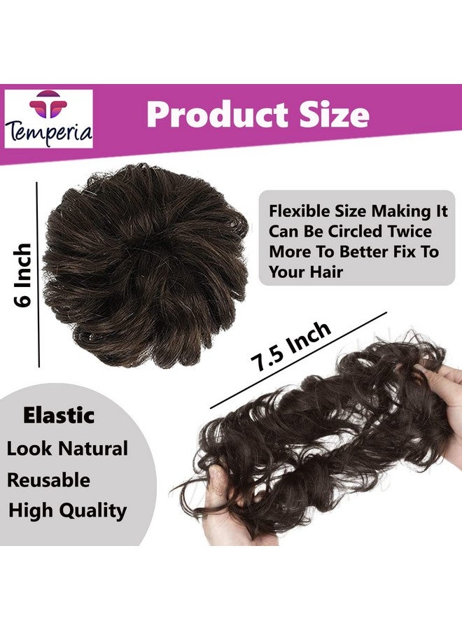 Temperia Hair Accessories For Women Stylish - Juda Hair Buns For Women - Messy Bun Hair Extension - Artificial Fake Hair Donuts Bun Maker Scrunchies - With Elastic Rubber Band - Natural Brown - 1 Pcs - Image 4