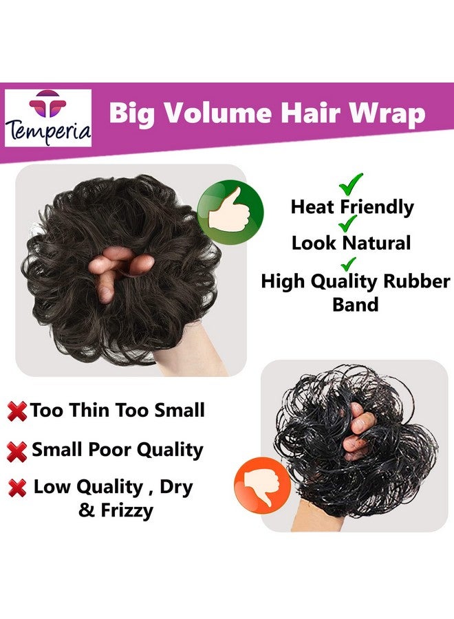 Temperia Hair Accessories For Women Stylish - Juda Hair Buns For Women - Messy Bun Hair Extension - Artificial Fake Hair Donuts Bun Maker Scrunchies - With Elastic Rubber Band - Natural Brown - 1 Pcs - Image 2