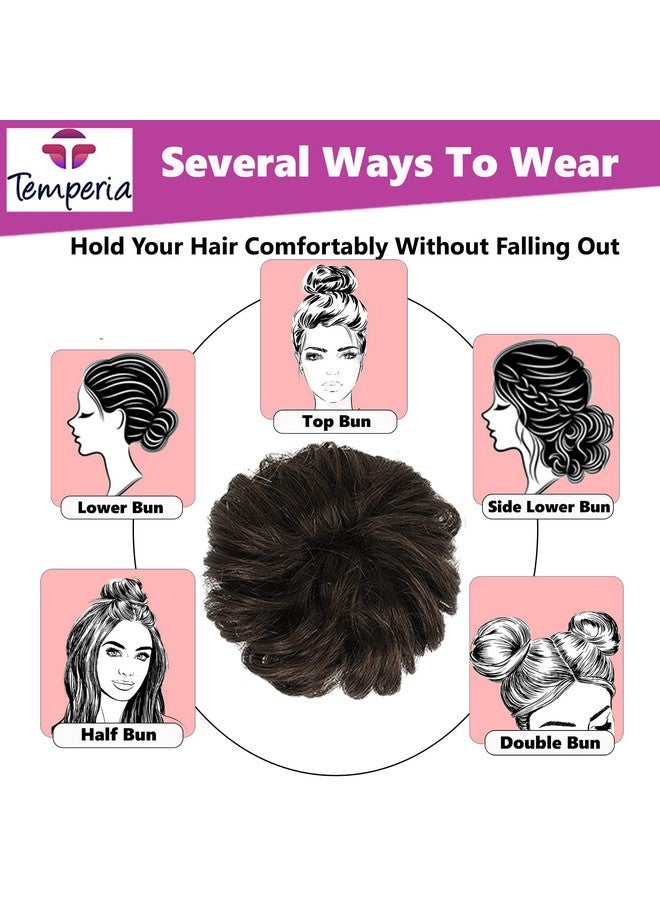 Temperia Hair Accessories For Women Stylish - Juda Hair Buns For Women - Messy Bun Hair Extension - Artificial Fake Hair Donuts Bun Maker Scrunchies - With Elastic Rubber Band - Natural Brown - 1 Pcs - Image 3