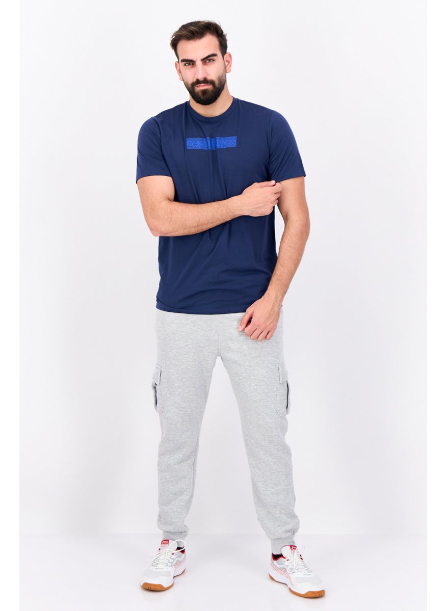 New Balance Men Athletic Fit Short Sleeve Outdoor T-Shirt, Navy  - Image 4