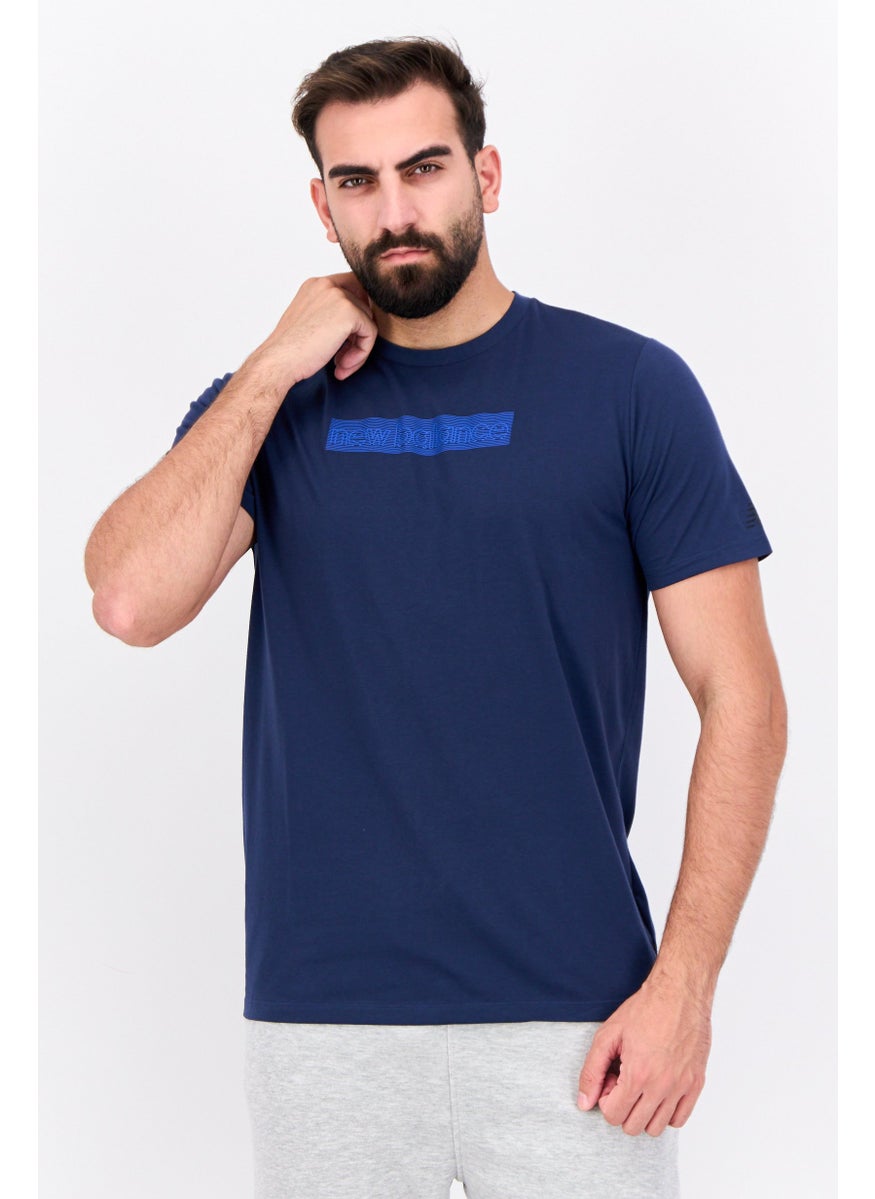 New Balance Men Athletic Fit Short Sleeve Outdoor T-Shirt, Navy  - Image 1
