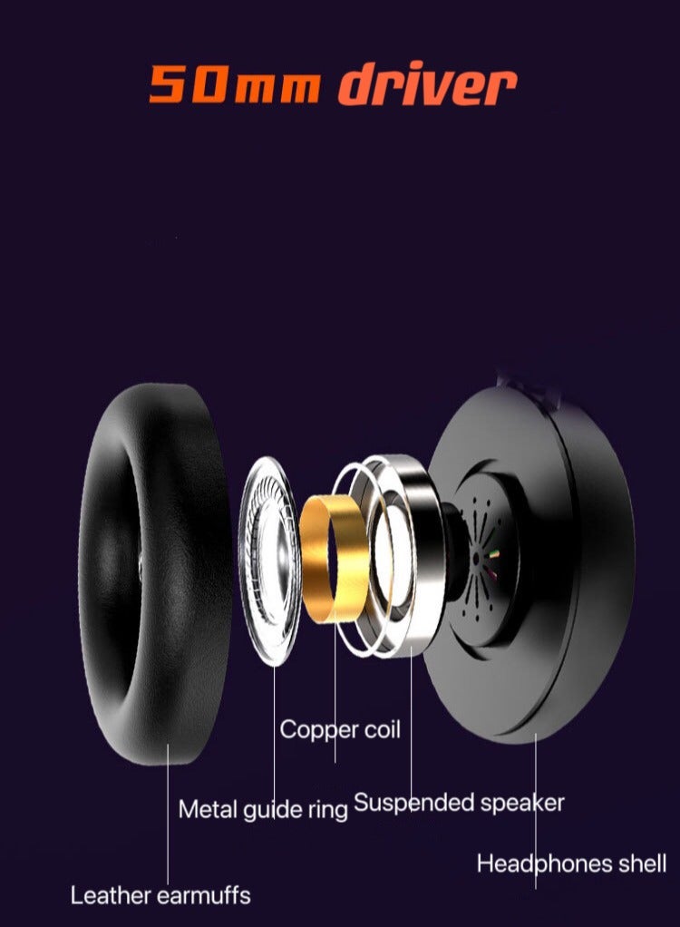 متجر الفرح سماعة ألعاب خفيفة الوزن RGB للكمبيوتر الشخصي، سماعة ألعاب USB7.1 Surround Sound، سماعة رأس سوداء ذات صوت جهير ثقيل 7.1، سماعة رأس سلكية لألعاب الكمبيوتر - Image 5