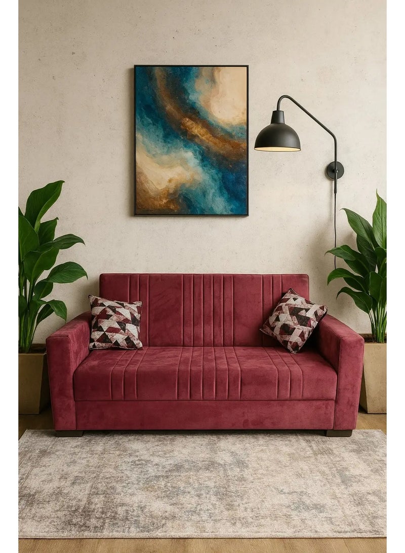 كنبه ميرانو موسكي قماش قطيفة سيلفا 3 مستويات ( سرير - شيزلونج - كنبة ) مقاس 100*220*80 سم + 2 كوشن