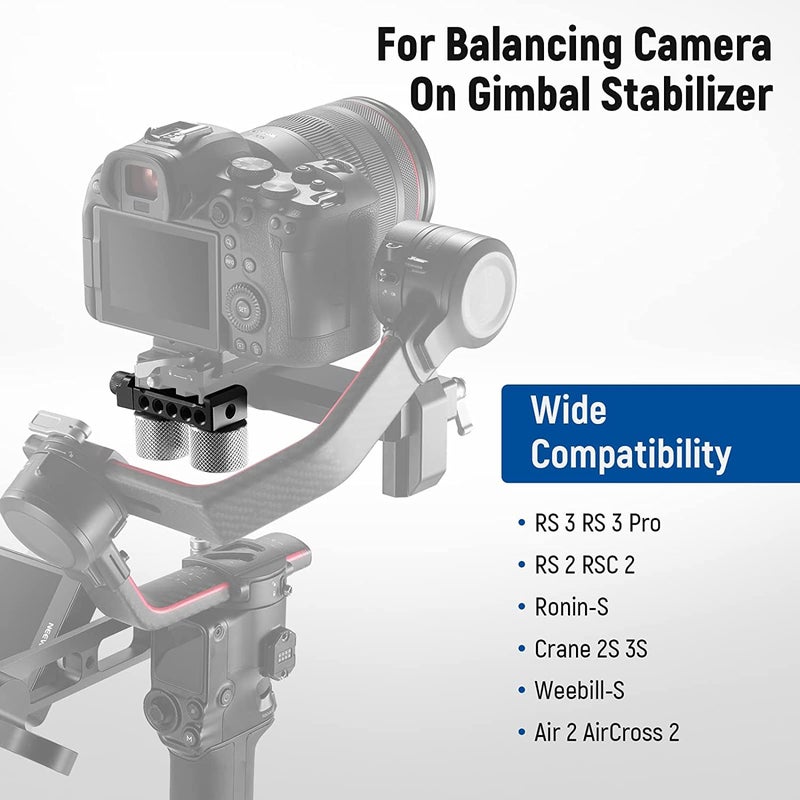 NEEWER Gimbal Counterweights and Clamp Kit, Compatible with DJI Ronin RS4 Pro RS4 RS3 Pro RS3 RS2 RSC2 ZHIYUN Crane 2S 3S Weebill S Moza Air 2 AirCross 2 for Balancing Long Lenses, GA001 - Image 3