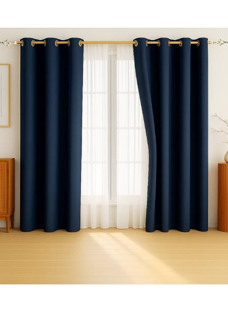MAXQON Heavy Duty Extendable Double Curtain Rod 2 Meter Adjustable Sturdy Steel Gold  - Image 4
