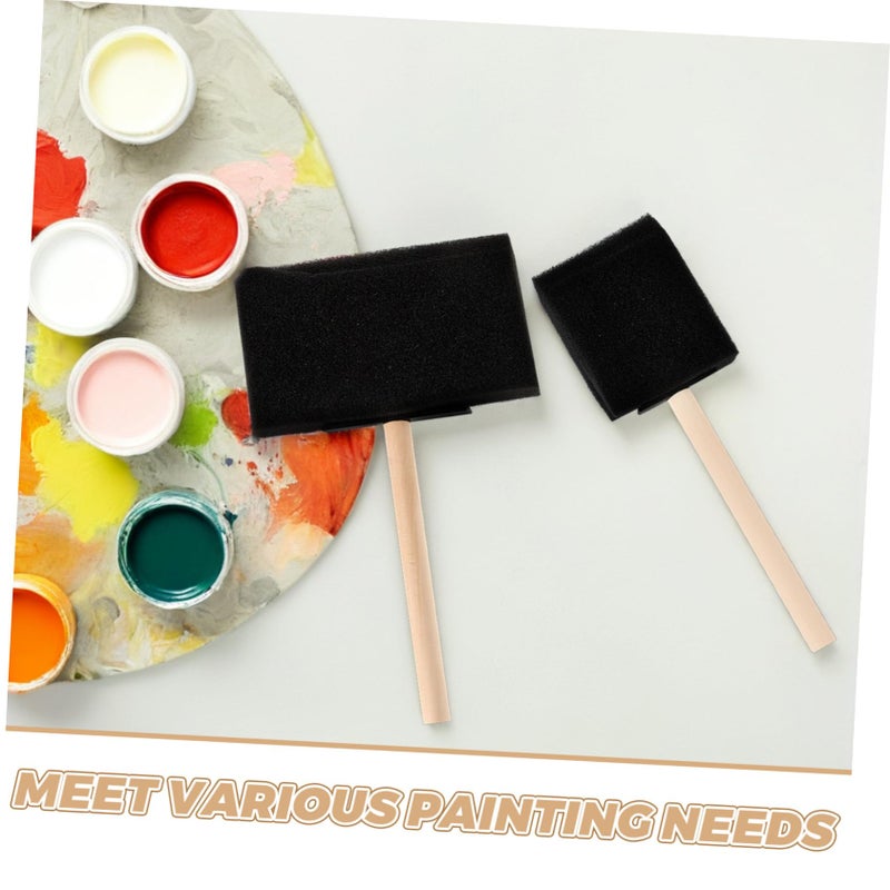 Variety Sponge Paint Brush Set For DIY Art Painting Black 4 Pieces - Image 4