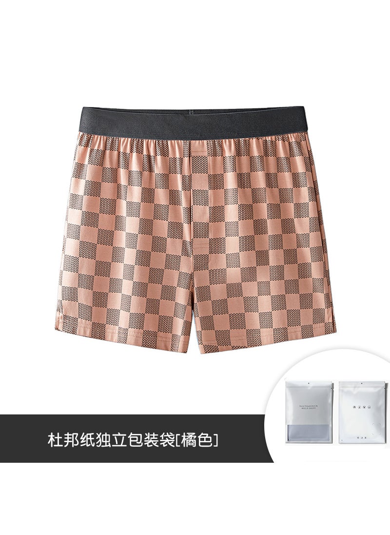 Generic - Mens Modal Cotton Alo Pants Casual Sleep Shorts Orange - Image 1