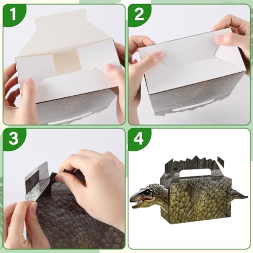Oitnlaughter 24PCS Dinosaur Party Favor Box Dino Theme Birthday Party Favor Boxes for Dinosaur Park World Parties Supplies Treat Bags Boxes for Kids Dino Theme Birthday Presents Decorations, Serves 24 Guests - Image 4