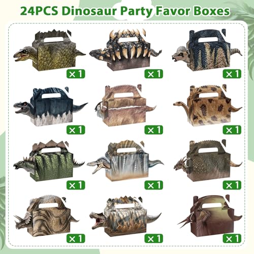 Oitnlaughter 24PCS Dinosaur Party Favor Box Dino Theme Birthday Party Favor Boxes for Dinosaur Park World Parties Supplies Treat Bags Boxes for Kids Dino Theme Birthday Presents Decorations, Serves 24 Guests - Image 3