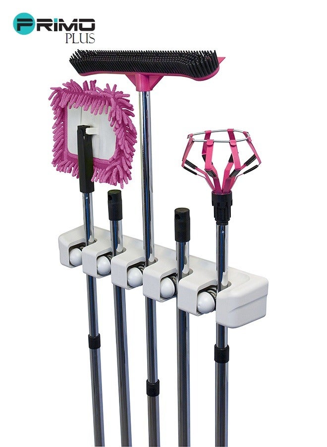 بريمو بلس حامل للممسحة والمكنسة مثبت على الجدار متعدد الألوان - Image 1