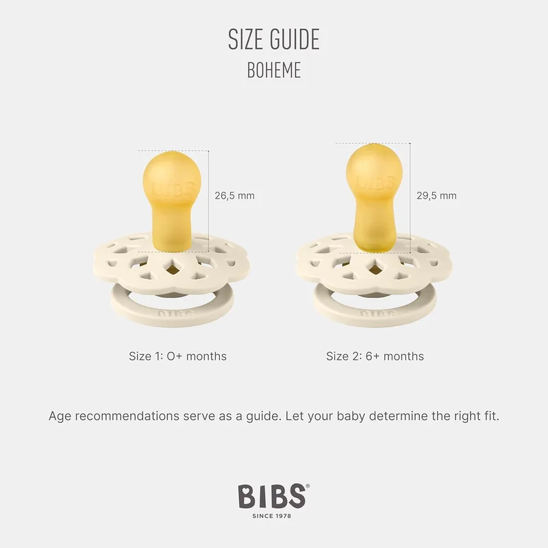 BIBS BIBS Boheme Pacifier 2-Pack - Vanilla & Candy Apple