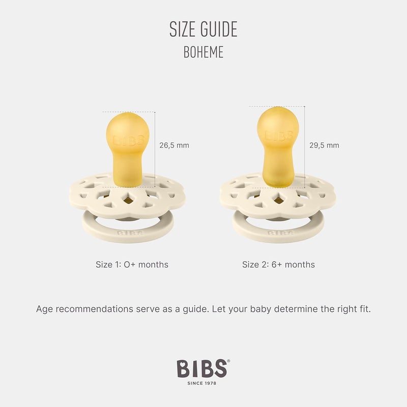 BIBS Boheme Pacifier 2-Pack - Vanilla & Candy Apple - Image 2