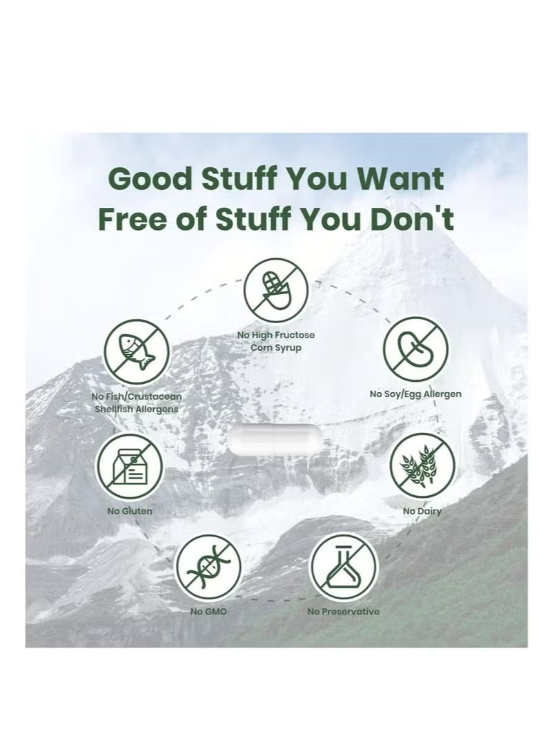 فلينو شيلجيت فائق الفعالية، معزز للدفاع المناعي، طاقة وحيوية مستدامة، شيلجيت الهيمالايا للقوة ودعم المناعة، غير معدل وراثيًا، صنع في الولايات المتحدة الأمريكية، 60 كبسولة - Image 4