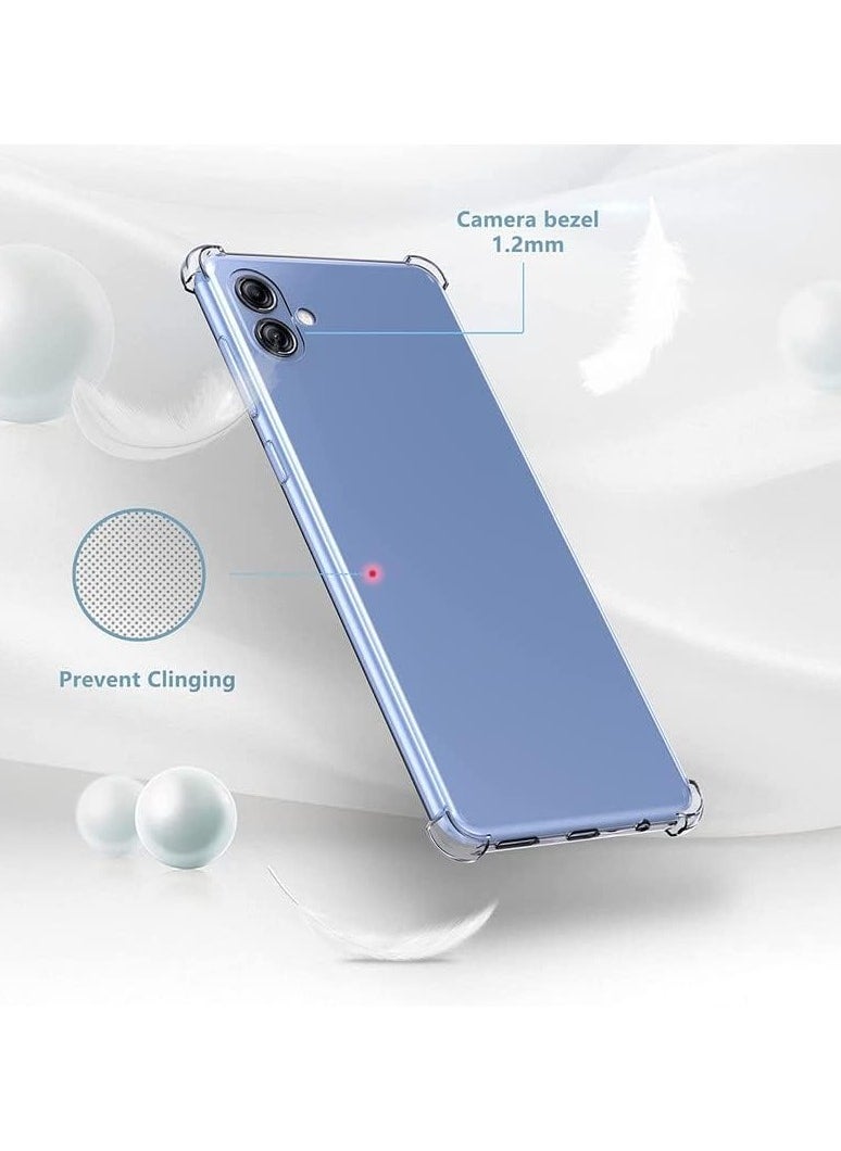 Samsung Galaxy A06 Clear Transparent Case Soft Flexible TPU Back Cover Anti Drop Shockproof Case with Reinforced edge Bumper Corner for Samsung Galaxy A06