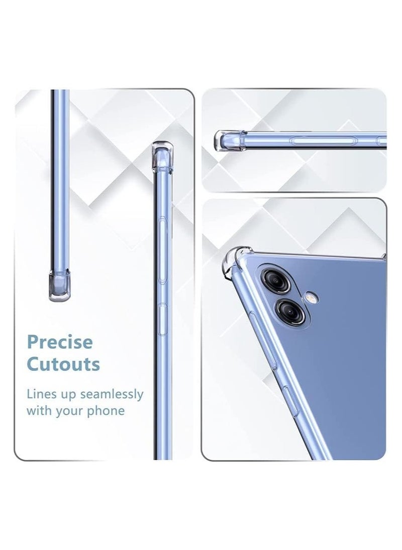 Samsung Galaxy A06 Clear Transparent Case Soft Flexible TPU Back Cover Anti Drop Shockproof Case with Reinforced edge Bumper Corner for Samsung Galaxy A06