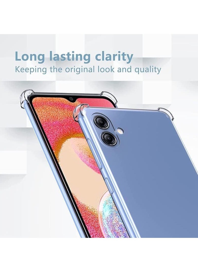 Samsung Galaxy A06 Clear Transparent Case Soft Flexible TPU Back Cover Anti Drop Shockproof Case with Reinforced edge Bumper Corner for Samsung Galaxy A06