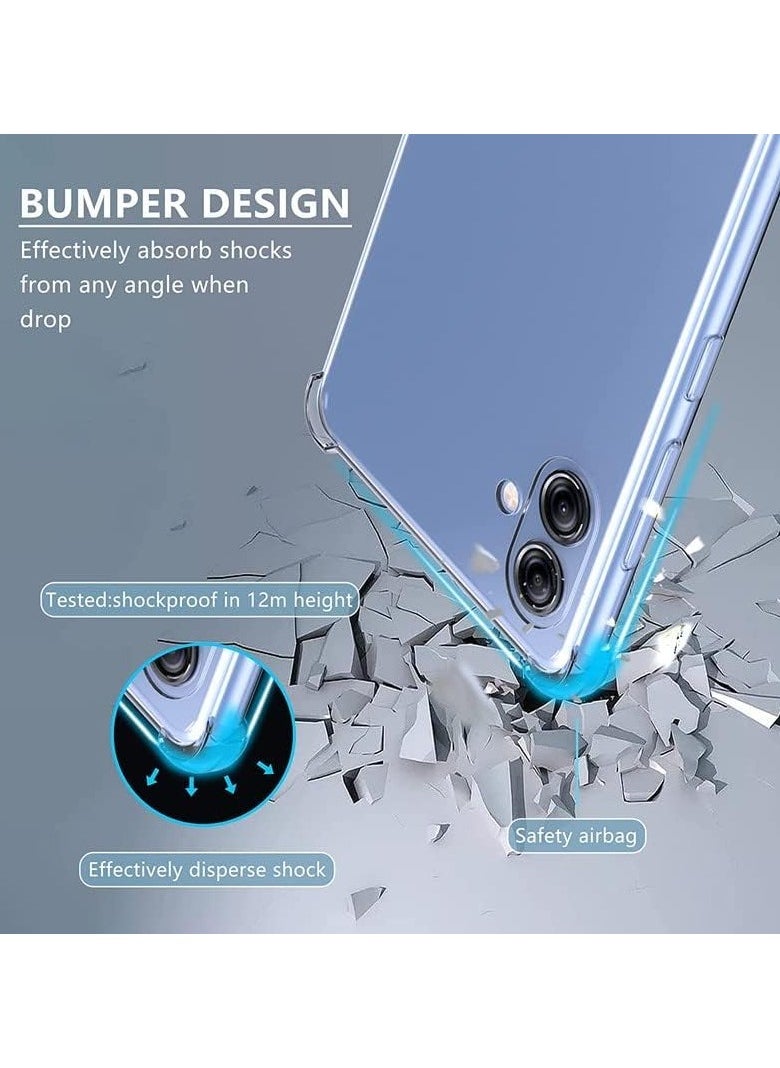 Samsung Galaxy A06 Clear Transparent Case Soft Flexible TPU Back Cover Anti Drop Shockproof Case with Reinforced edge Bumper Corner for Samsung Galaxy A06