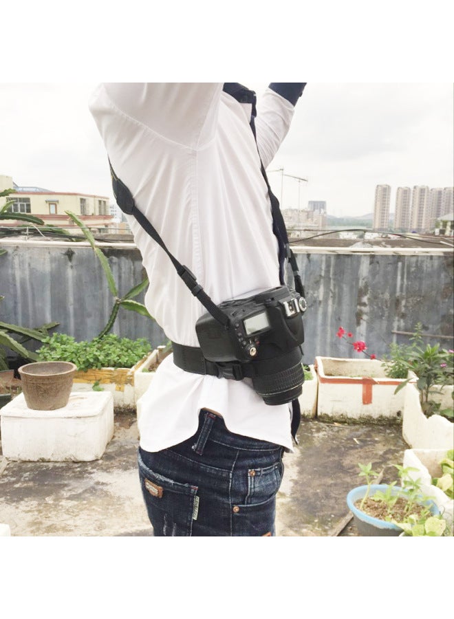 Micro SLR Camera Fast Camera Waist Telephoto Strap Photography Belt Photography Bag Mountaineering Riding Hanging Lens Barrel-Color:Dual-purpose Photography Belt-orange  - Image 4