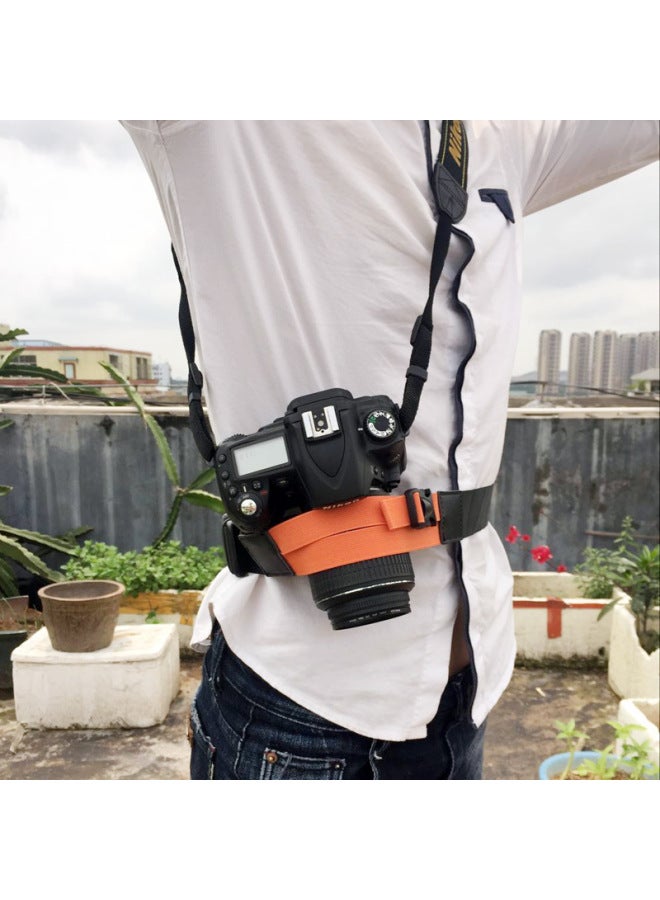 Micro SLR Camera Fast Camera Waist Telephoto Strap Photography Belt Photography Bag Mountaineering Riding Hanging Lens Barrel-Color:Dual-purpose Photography Belt-orange  - Image 2