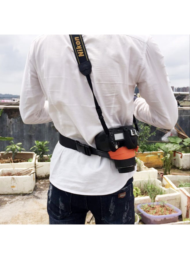 Micro SLR Camera Fast Camera Waist Telephoto Strap Photography Belt Photography Bag Mountaineering Riding Hanging Lens Barrel-Color:Dual-purpose Photography Belt-orange  - Image 3