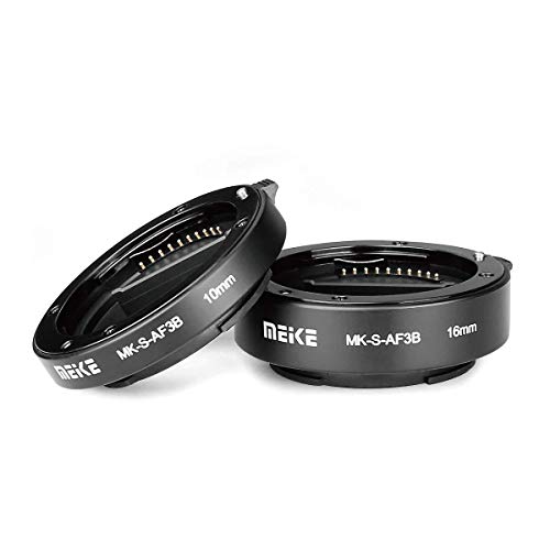 MEIKE MK-S-AF3B Plastic Auto Focus Macro Extension Tube Adapter Ring 10mm 16mm for Sony E-Mount FE-Mount Mirrorless Camera A7 A7M2 NEX3 MEX5 NEX6 NEX7 A5000 A6000 A6300 A6500 A9 etc (S-AF-3B) - Image 3