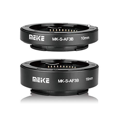 MEIKE MK-S-AF3B Plastic Auto Focus Macro Extension Tube Adapter Ring 10mm 16mm for Sony E-Mount FE-Mount Mirrorless Camera A7 A7M2 NEX3 MEX5 NEX6 NEX7 A5000 A6000 A6300 A6500 A9 etc (S-AF-3B) - Image 2