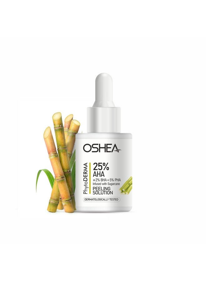 Oshea PhytoDERMA Peeling Solution for Men & Women 30 ml | 25% AHA + 2% BHA + 5% PHA | Deep Exfoliation with Black Head Removal | Infused with Sugarcane Extract - Image 1