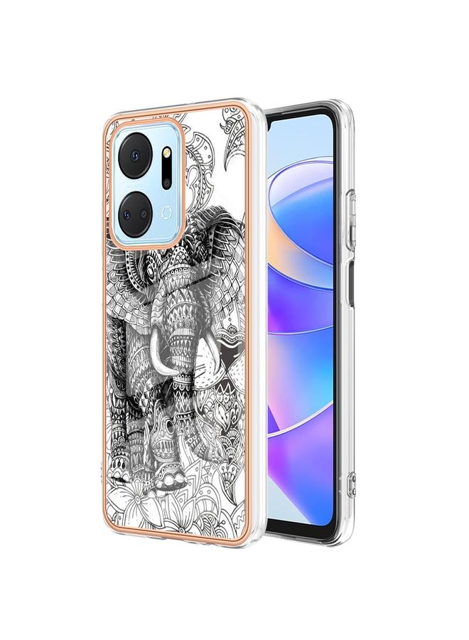 إيروريكس جراب لهاتف Honor X7a، مصنوع من الرخام الكهربائي، مع غطاء IMD مزدوج الجوانب - Image 1