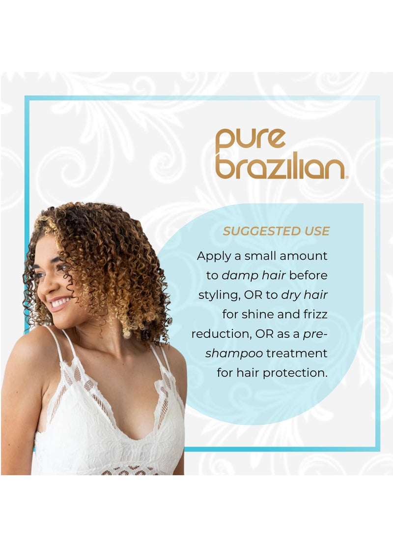 Pure Brazilian Pure Brazilian Shine Ultra Light Nourishing Oil with Brazilian Nut Oil for Smooth, Glossy & Frizz-Free Hair, Deep Hydration & Brilliant Shine, 4 Fl Oz  - Image 5