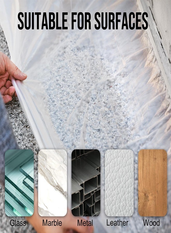 Lichamp غطاء بلاستيكي من Lichamp للطلاء، غشاء لاصق مُلصق مسبقًا، 22 بوصة × 30 ياردة × 3 لفات (90 ياردة إجمالاً)، بلاستيك للرسامين مع شريط لاصق، غشاء شريط لاصق متقدم - Image 5