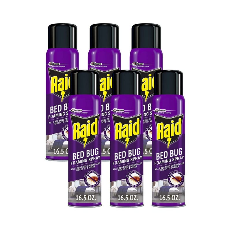 Raid Bed Bug Foaming Spray, for Indoor Use, Non-Staining 16.5 Ounce (Pack of 6) - Image 1