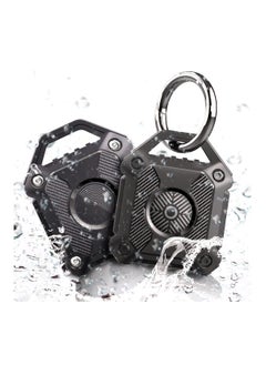 Y&D Airtag Holder Waterproof Case 360° Full Protection Hard Tpu Keychain for Keys Bag Luggage Dog Collar Key Ring Key Backpacks Luggage (2 Pack Black)  - Image 1