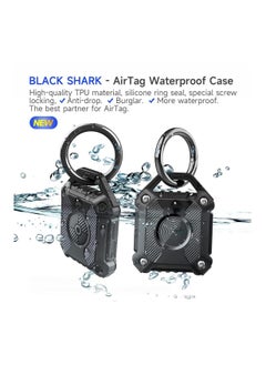 Y&D Airtag Holder Waterproof Case 360° Full Protection Hard Tpu Keychain for Keys Bag Luggage Dog Collar Key Ring Key Backpacks Luggage (2 Pack Black)  - Image 2