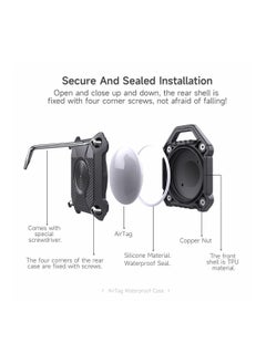 Y&D Airtag Holder Waterproof Case 360° Full Protection Hard Tpu Keychain for Keys Bag Luggage Dog Collar Key Ring Key Backpacks Luggage (2 Pack Black)  - Image 4