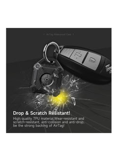 Y&D Airtag Holder Waterproof Case 360° Full Protection Hard Tpu Keychain for Keys Bag Luggage Dog Collar Key Ring Key Backpacks Luggage (2 Pack Black)  - Image 3