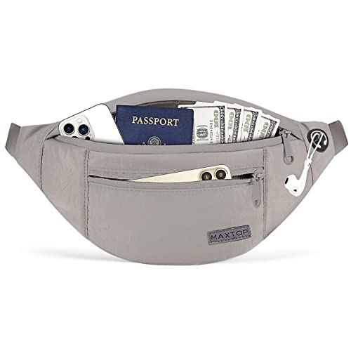 MAXTOP Large Crossbody Fanny Pack Belt Bag for Women Men with 4-Zipper Pockets Gifts for Enjoy Sports Yoga Running Workout Walking Casual Travel Wallets Fashion Waist Pack Phone Bag - Image 1
