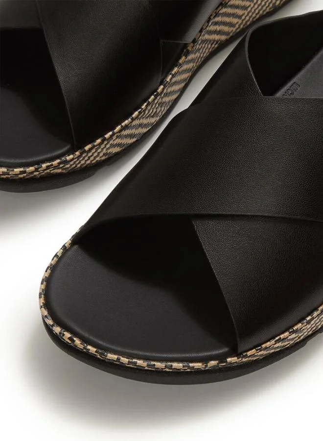 Fitflop  LULU LUX GRAPHIC-WEAVE LEATHER CROSS SLIDES for Women | Best Price UAE
