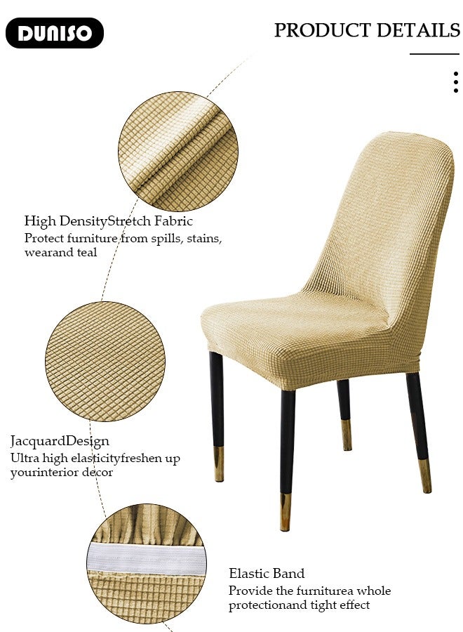 DUNISO 4 Packs Chair Covers, Stretch Dining Chair Slipcovers, Removable Washable Chair Protector, Elastic Chair Protector Seat Covers for Hotel Dining Room Ceremony Banquet Wedding Party - Image 2