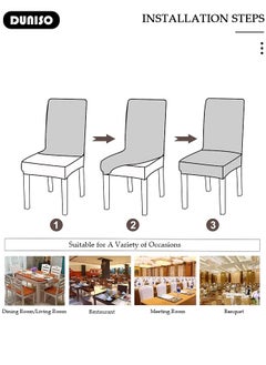 DUNISO 4 Packs Chair Covers, Stretch Dining Chair Slipcovers, Removable Washable Chair Protector, Elastic Chair Protector Seat Covers for Hotel Dining Room Ceremony Banquet Wedding Party  - Image 3