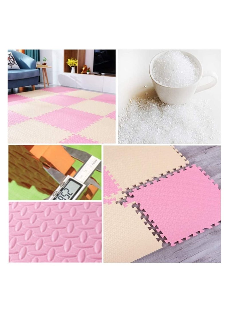 Navy Blue and White Puzzle Mat for Kids Yoga Room Bedroom Living Room Exercise Gym Mat 60x60x1.2cm of 8 Tiles - Image 4