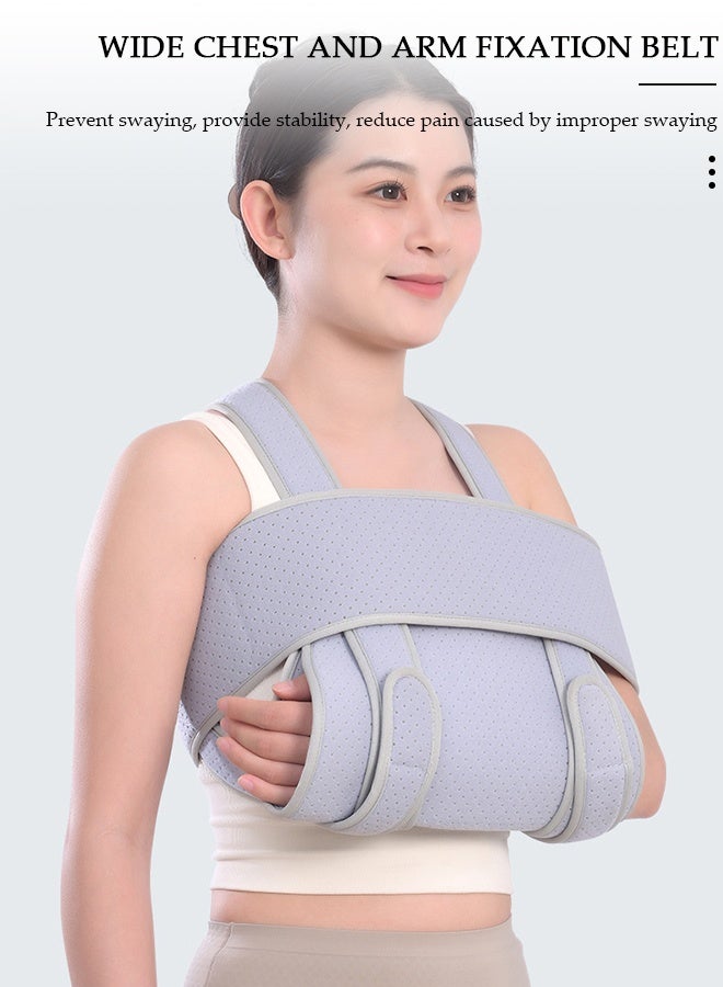 DUNISO Breathable Support Strap for Broken,Shoulder Brace Shoulder Support and Compression Sleeve for Torn Rotator Cuff Dislocated Shoulder Pain Relief, Adjustable Fits Shoulder Brace Immobilizer Strap,Fits Right or Left Shoulder - Image 3