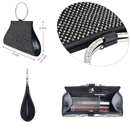 MOSSMON Crystal Clutch Purses Bride and Bridesmaid Handbag Elegant Wristlet Evening Bag for Women - Image 5