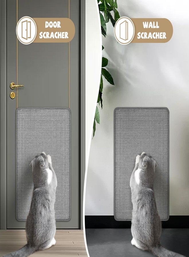 Graciadeco Gray Cat Scratching Mat Sisal, 2 Packs Sisal Fabric Large Cat Scratching Pad for Indoor Cats with Adhesive Hook Loop Tape, Wall Scratchers for Indoor Cats 23.6" x 15.7" - Image 5